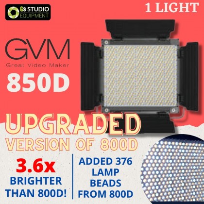 GVM 850D High Beam RGB Portable Bi-Color Single Light High Power Video Light 18000 Lux 3200K-5600K